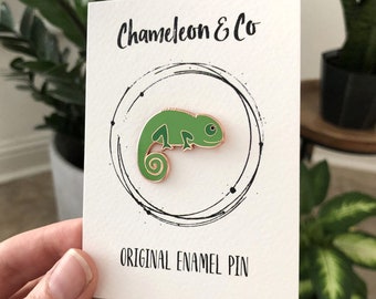 Chameleon Enamel Pin Badge