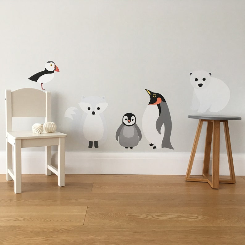 Arctic Animals Decals Arctic Animals Wall Stickers Polar Etsy