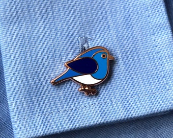 Seconds stock - Bluebird Cufflinks, Blue bird Cufflinks, Unisex Cufflinks, Bird Cufflinks