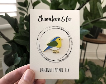Garden Bird Enamel Pin Badge