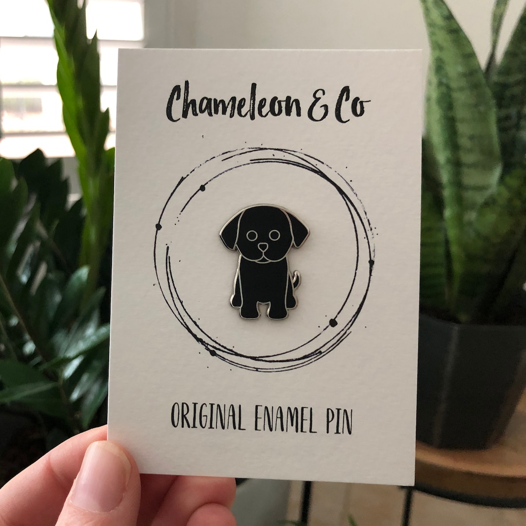 Black Labrador Puppy Enamel Pin Badge - Etsy