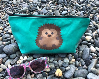 Hedgehog Pouch Bag - Hedgehog Wash Bag - Hedgehog Beach Pouch - Kid's Washbag - Hedgehog Toiletries Bag - Hedgehog Pencil case