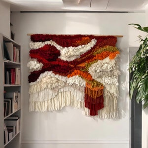 XXL Weaving Wall Hanging / LARGE Woven Wall Art / Textured Fiber Wall Art / Chunky Weaving Wall Tapestry / Textile Art Unique