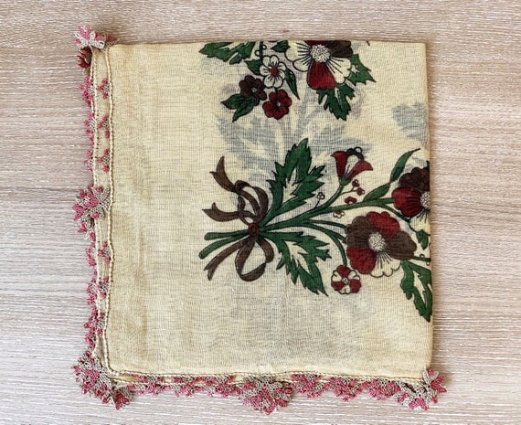 Turkish Floral Cotton Oya Scarf / Vintage Traditi… - image 3