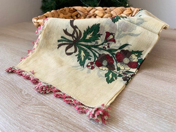 Turkish Floral Cotton Oya Scarf / Vintage Traditi… - image 6