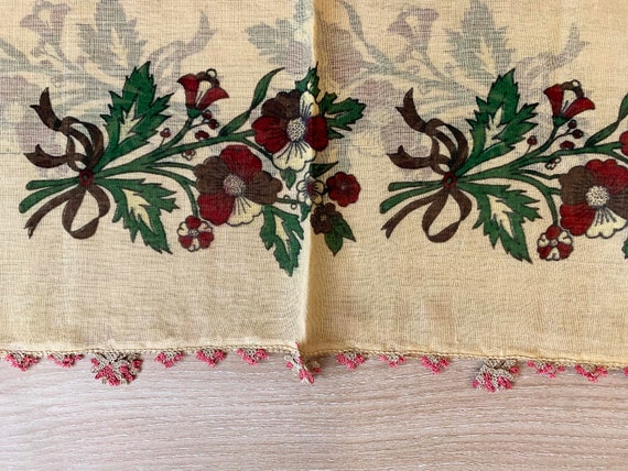 Turkish Floral Cotton Oya Scarf / Vintage Traditi… - image 5