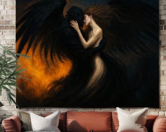 Dark Fantasy Angel Tapestry Gothic Wall Decor