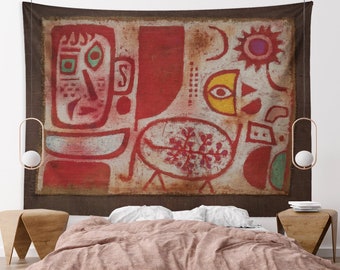 Paul Klee Wall Tapestry Modern Art Home Decor Wall Hanging Rausch PA291173 Famous Painting Abstract Art Hanging Tapestries for Living Room
