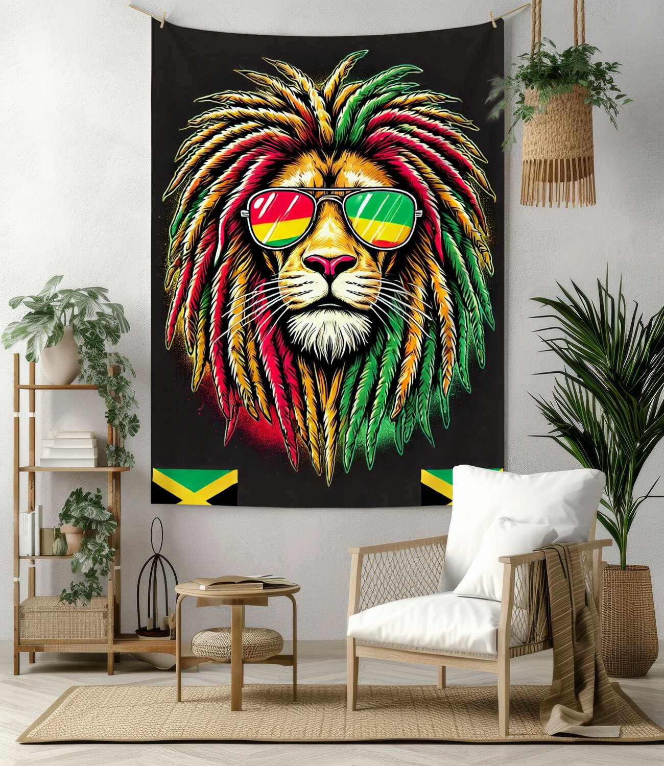 Rasta lion tapestry sale