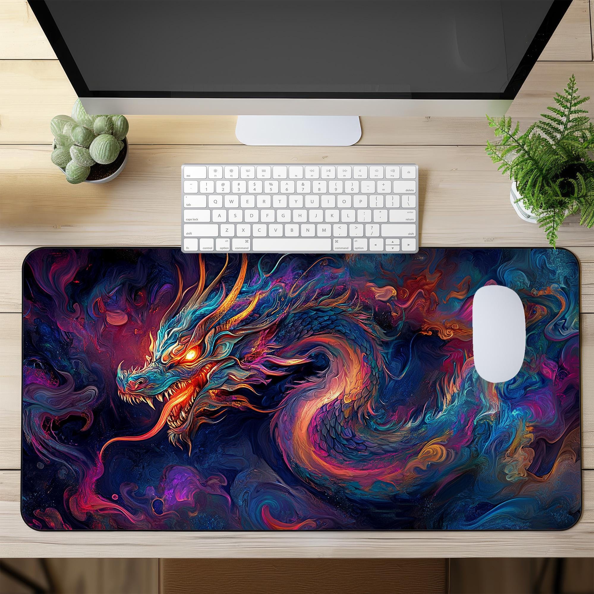 Dragon XXL Large Gaming Mouse Pad – Extended Desk Mat With Vibrant