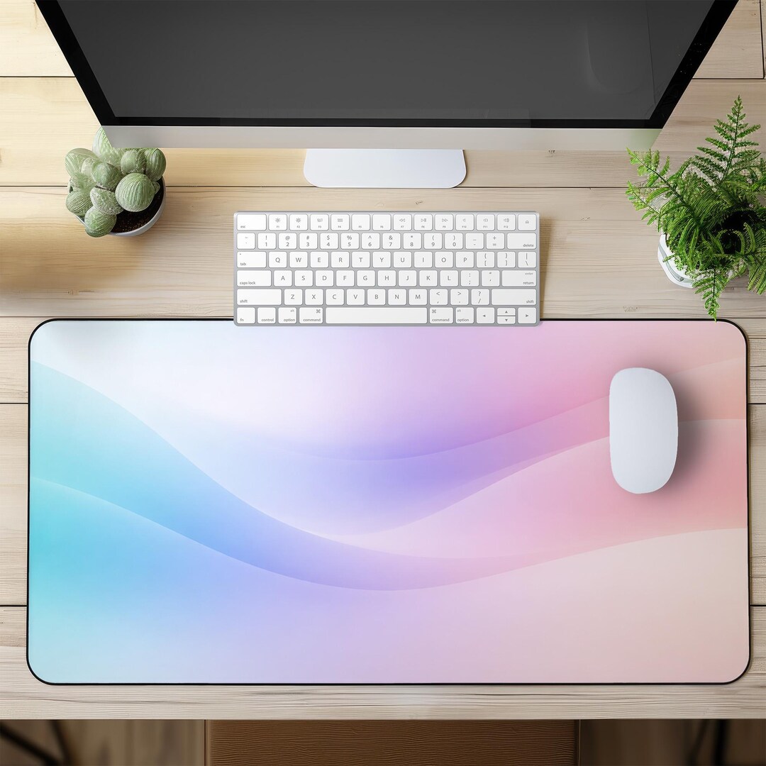 Pastel Gradient Desk Mat – Soft Color Mouse Pad, Minimalist Aesthetic ...
