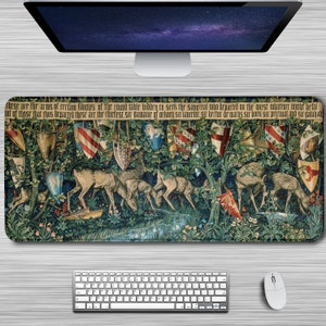 Medieval Art Mouse Pad Holy Grail Large, Extended XL Mousepad, Non-Slip Rubber Base Keyboard Mouse Mat Desk Pad for Work, Game, Office Decor