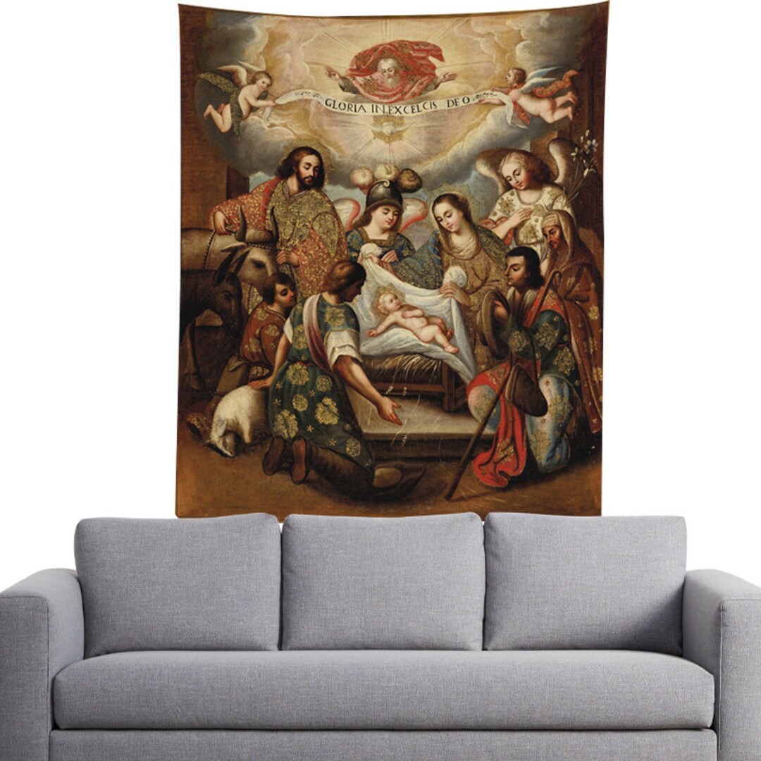 Christian Tapestry Wall Hanging Wall Decor Roman Catholic Wall Art the