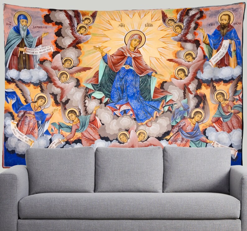 Religious Tapestry Orthodox Christianity Wall Art Spiritual Wall Decor