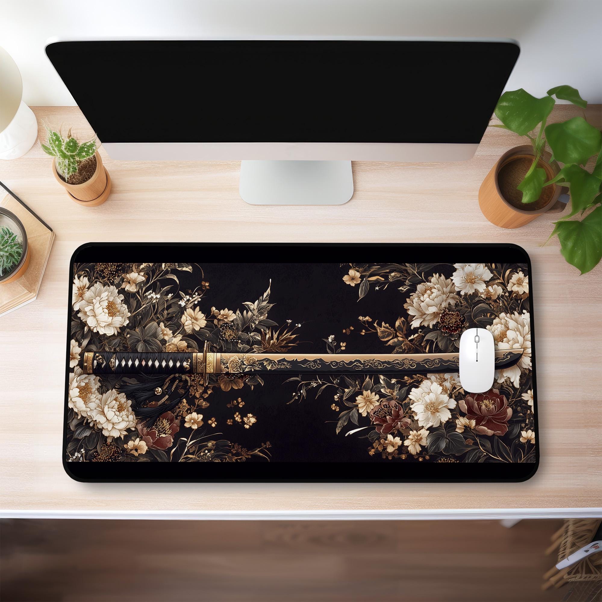 Samurai Sword Katana Gaming Mouse Pad XXL – Large Desk Mat With