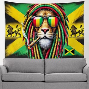 Rasta lion tapestry sale
