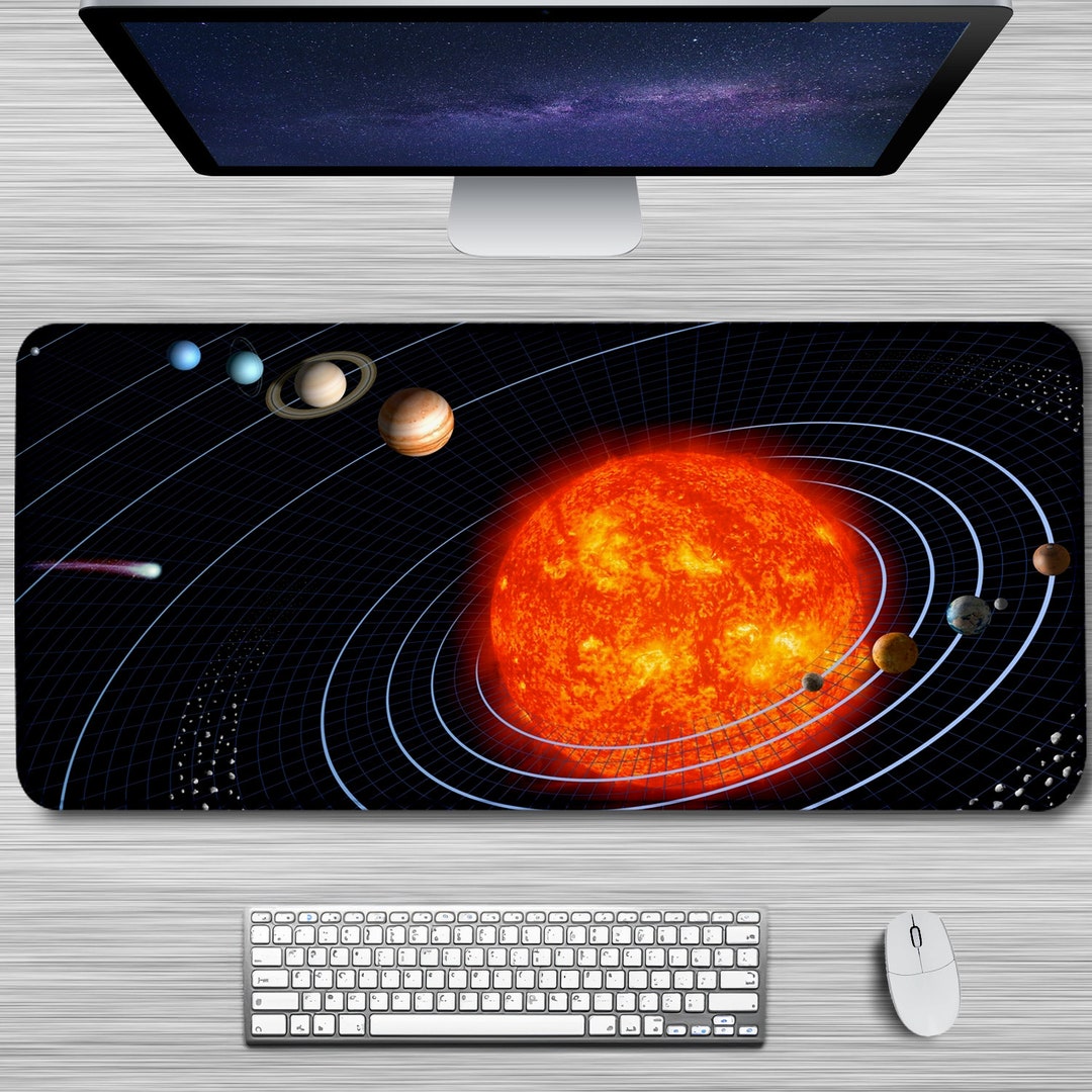 Solor System Desk Solar System Planets Desk Mat the Sun Mouse Pad for Desktop, Desk Pad ...