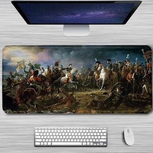 Battle Mouse Pad Napoleonic Military Art Large, Extended XL Mousepad The Battle of Austerlitz Non-Slip Rubber Keyboard Mouse Mat Desk Pad