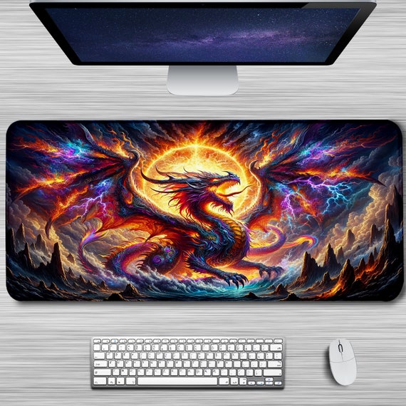 Epic Dragon Gaming Mouse Pad XXL - Large Desk Mat With Fantasy Art