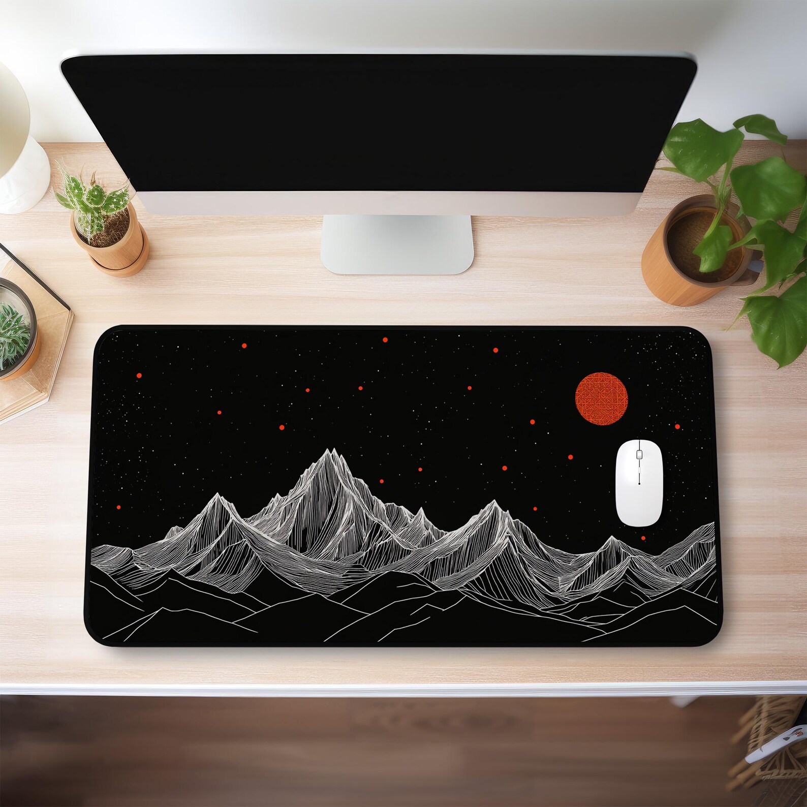 Big Gaming Mouse Pad XXL Desk Mat - Minimalist Mountain Mousepad for ...