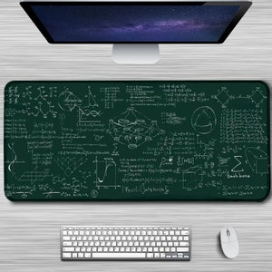 Chemistry Mouse Pad Science Desk Pad Green Mouse Pad, Gaming Mouse Mat, Geek Science Lovers ,Comfortable Mousepad Non-Slip, Stitched Edges