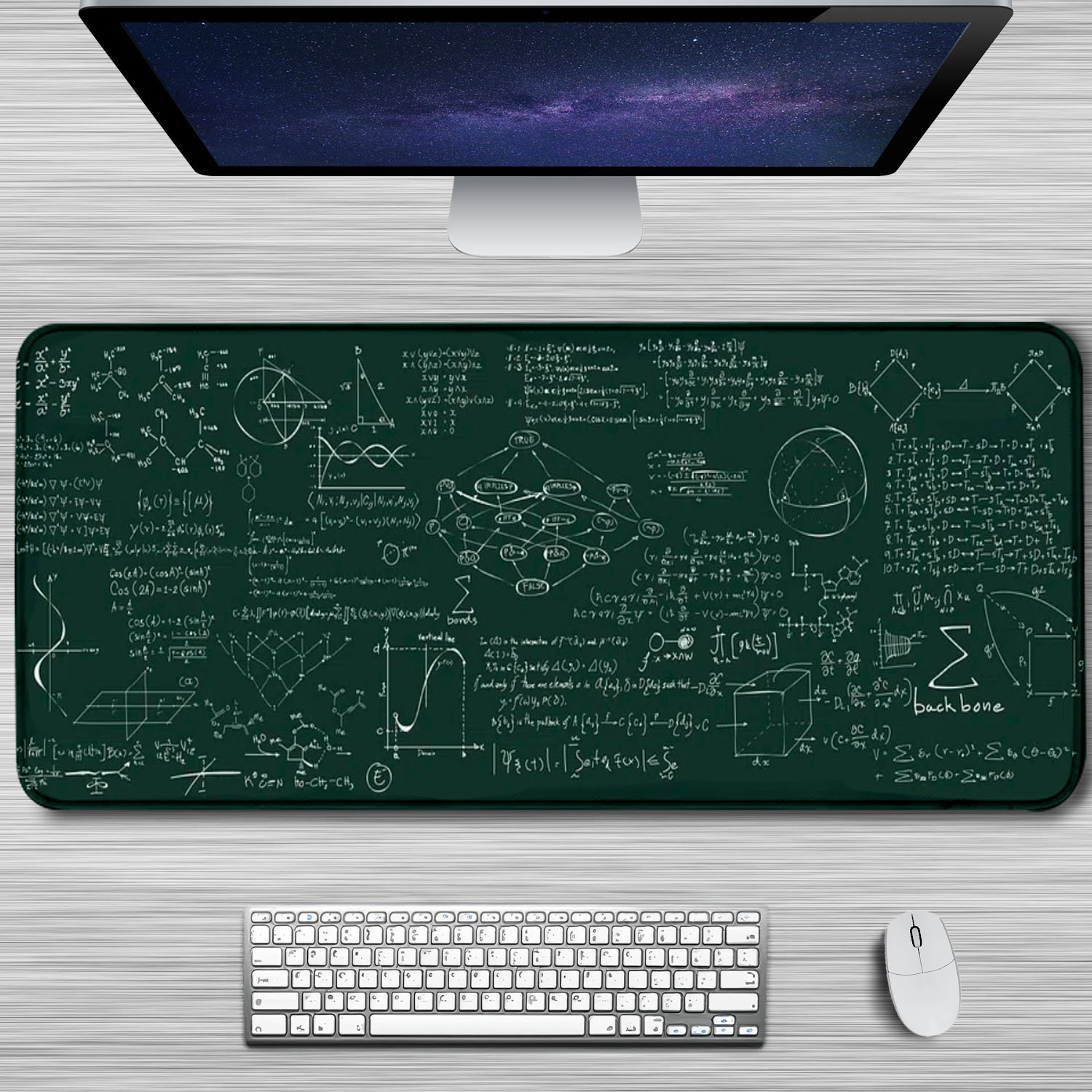 Chemistry Mouse Pad Science Desk Pad Green Mouse Pad, Gaming Mouse Mat, Geek Science Lovers ,Comfortable Mousepad Non-Slip, Stitched Edges