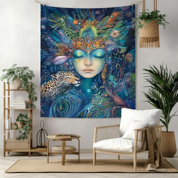 Tapisserie Murale Déco Spatiale 150x200 Cm - Tissu Polyester, Motif Nébuleuse Dorée, Lavable - 6