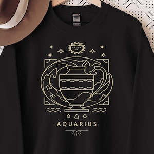 Sternzeichen Wassermann Sweatshirt, astrologisches Shirt, Wassermann Geschenk, Geburtstags-Sweatshirt, Winter-Sweatshirt, Geschenk für sie