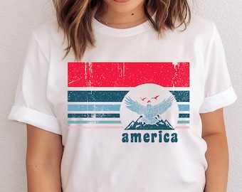 Maglietta del 4 luglio per donna o uomo, magliette del 4 luglio, magliette del 4 luglio, magliette patriottiche, magliette grafiche del 4 luglio, maglietta USA