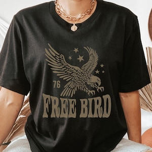 Camiseta de águila, camiseta de pájaro libre, camiseta vintage del 4 de julio, camiseta estadounidense, camiseta retro, camiseta Freedom, camiseta boho, unisex