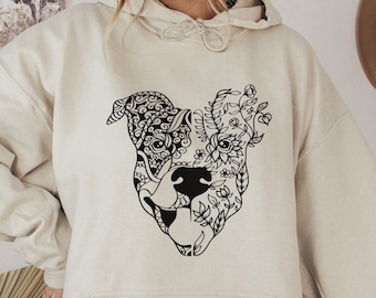 Pit Bull Flower Mama Sweatshirt, Pitbull Mom Hoodie, American Pitbull Rescue Lover Gifts, Dog Mom Gift, New Puppy Announcement Sweater