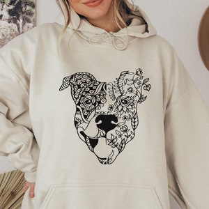 Pit Bull Flower Mama Sweatshirt, Pitbull Mom Hoodie, American Pitbull Rescue Lover Gifts, Dog Mom Gift, New Puppy Announcement Sweater