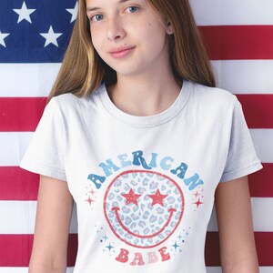4th of July Shirts for Kids, Kids 4th of July T Shirt, Retro 4th of July tee, American Babe Tee for girls, 4th of July Tee, July 4th Shirts