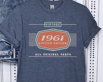 65th Birthday Gift, 1961 Birthday Unisex Shirt, Car Lover Husband Dad Grandpa Gifts