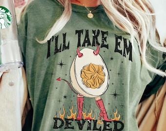 Funny Egg Pun Shirt, Comfort Colors®, Deviled Egg Halloween Party Thanksgiving Side Shirt, Egg Gift, Food Gifts, Chef Gift, Gift for Cook