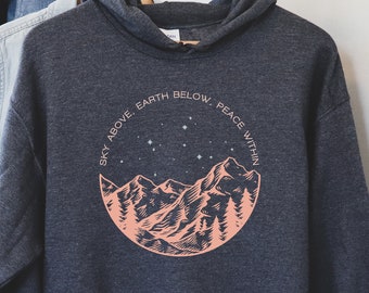 Damen Camping Hoodie, Wander Hoodie für Frauen, Naturliebhaber Hoodie, Berg Hoodie, Yoga Hoodie