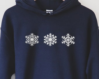 スノーフレーク パーカー、刺繍入りスノーフレーク フード付き