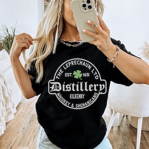 St. Patricks Shirt, Comfort Colors®, Leprechaun Distillery Irish Whiskey St Patricks Day Tee, Unisex St Patricks Day for Men or Women