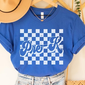 Retro Pre K Shirt, trendiges Pre K Lehrer T-Shirt, Pre K Lehrer-Team-T-Shirts, Schulanfang T-Shirt, Kinder am ersten Tag von Pre K T-Shirts