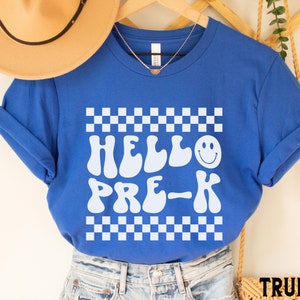 Retro Pre K Shirt, Pre K Lehrer Shirt, Lehrer-Team-Shirts, Trendy Zurück in der Schule, Pre K Geschenke, Kinder erster Tag von Pre K Tee