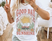 シャツ HLAADAforROSEBUD/SUN HOTEL PRINT SHIRTS Here Comes The Sun Shirt - Floral Retro Hippie Shirt