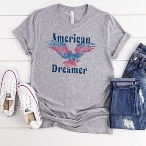 American Dreamer Eagle Shirt, 4th of July Shirt, 4th of July Tee, Vintage 4th of July Eagle shirts, Vintage Eagle tee, Retro 4th of July tee Athletic Heather