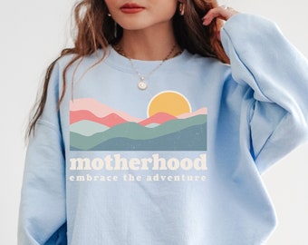 Sudadera con capucha para mamá, sudadera con capucha para mamá, suéter de cuello redondo para madres, regalo para mamá, regalo para mamá primeriza, regalo para bebé, anuncio de embarazo, regalo para mamá
