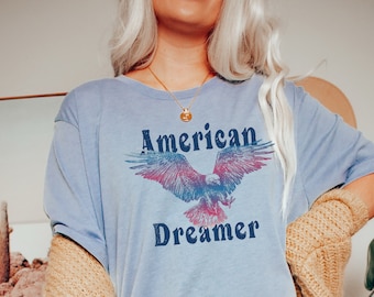 American Dreamer Eagle Shirt, 4th of July Shirt, 4th of July Tee, Vintage 4th of July Eagle shirts, Vintage Eagle tee, Retro 4th of July tee