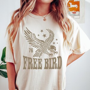 Camiseta Eagle Free Bird, retro, camiseta vintage del 4 de julio, Comfort Colors®, camiseta estadounidense, camiseta Freedom, camiseta con gráfico boho, unisex
