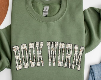 Bookworm Sweatshirt or Hoodie, Book Club Gifts, Reading Teacher Sweater, Librarian Media Specialist Shirts, Bookish Gift for Book Lovers