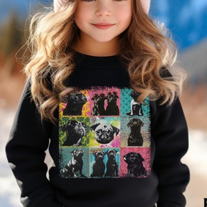 Youth Pug Sweatshirt or Hoodie, Retro Pug Dog Owner Gift, New Pug Puppy Gifts, Pug Lover Gifts for Kids