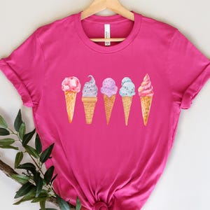 Eistüte Shirt, Eis Shirt, niedliches Aquarell Eis T-Shirt, Dessert Shirt, Geburtstag Shirt, Damen Sommer T-Shirt, Kinder Sommer T-Shirt