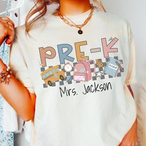 Retro Pre K Shirt, Comfort Colors®, Pre K Lehrer T-Shirt, Pre K Team Lehrer T-Shirt, Zurück zu Schulshirt, Lehrer Geschenk, Kinder Pre K T-Shirt