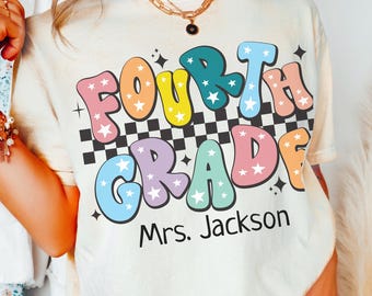 Retro Fourth Grade Shirt, Comfort Colors®, Fourth Grade Teacher Shirt, 4th Grade Team Group Shirts, Teacher Gift, Kids Fourth Grade Tee